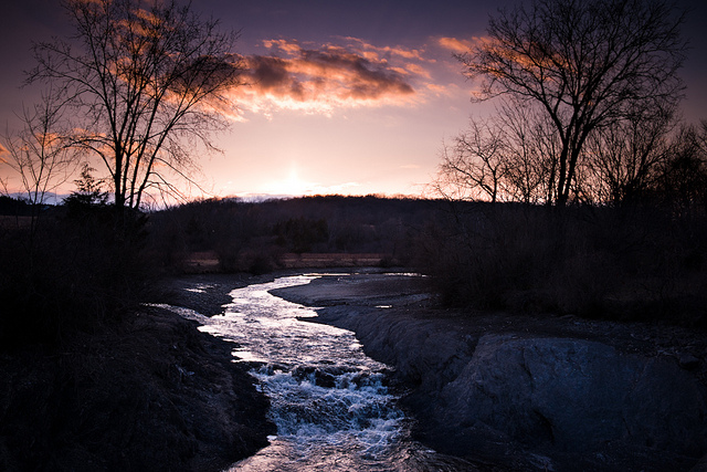 sunset wtih river
